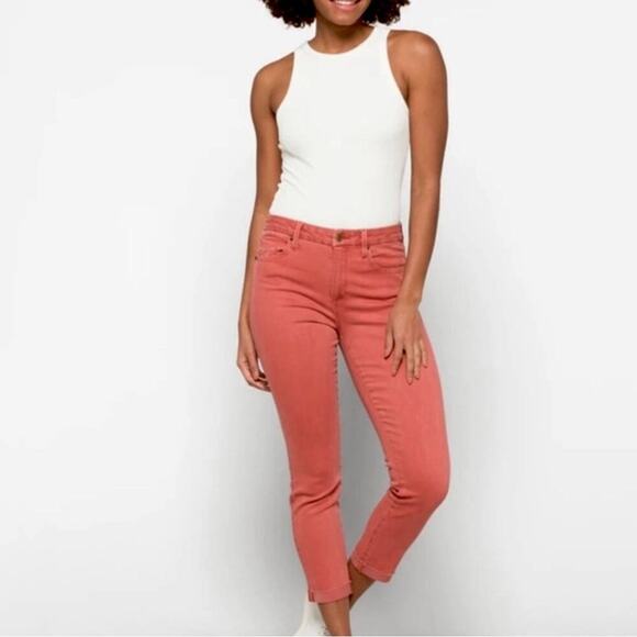 NEW Pistola Drea Slim Straight High-Waist Cropped Jeans 32 Red Rock - Picture 1 of 6